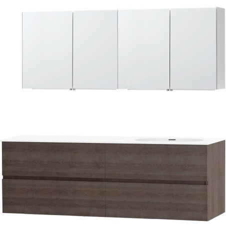 Meuble molto chêne gris 180 droite xonyx armoire toilette