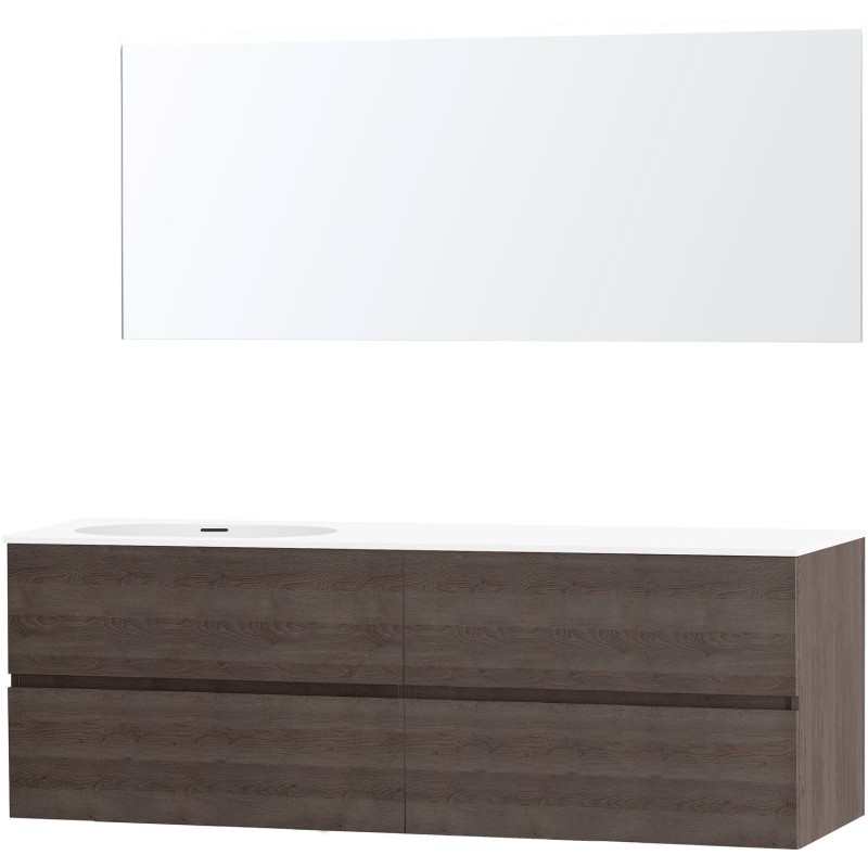 Meuble molto chêne gris 180 gauche xonyx miroir