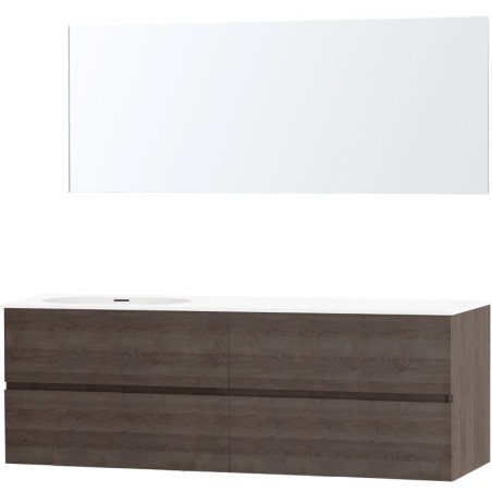 Meuble molto chêne gris 180 gauche xonyx miroir