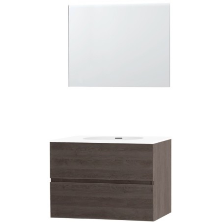 Meuble molto chêne gris 90 xonyx miroir