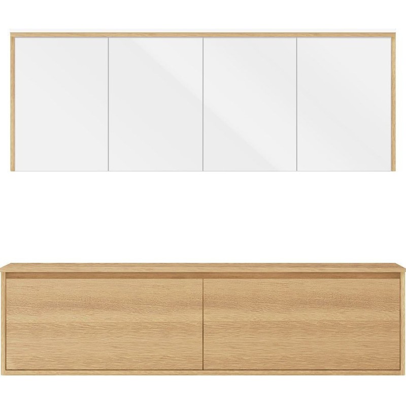 Meuble craft solo chêne 180cm marbre chêne à poser armoire toilette