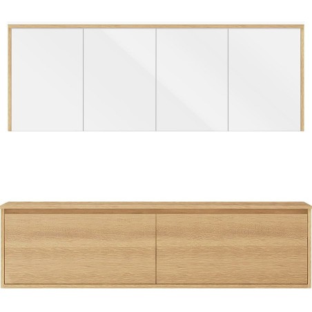 Meuble craft solo chêne 180cm marbre chêne à poser armoire toilette