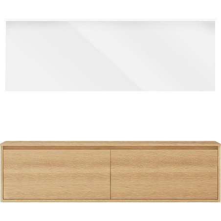 Meuble craft solo chêne 180cm marbre chêne à poser miroir