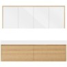 Meuble craft solo chêne 180cm marbre solide puro armoire toilette