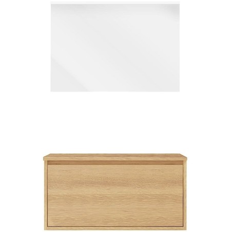 Meuble craft solo chêne 90cm marbre chêne à poser miroir