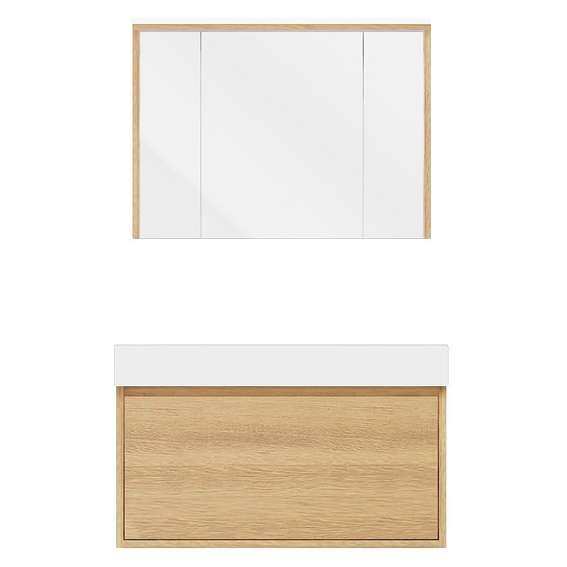 Meuble craft solo chêne 90cm marbre solide puro armoire toilette