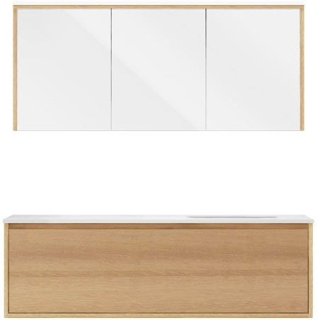 Meuble craft solo chêne asymètrique 180cm droite xonyx armoire toilette