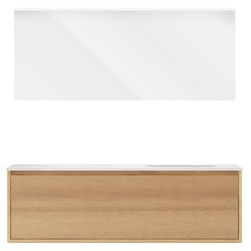 Meuble craft solo chêne asymètrique 180cm droite xonyx miroir