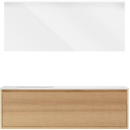 Meuble craft solo chêne asymètrique 180cm gauche xonyx miroir