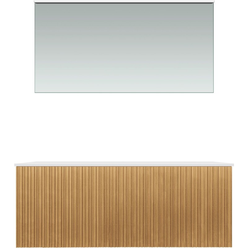 Meuble forest duo chêne nature 120cm solide à poser miroir