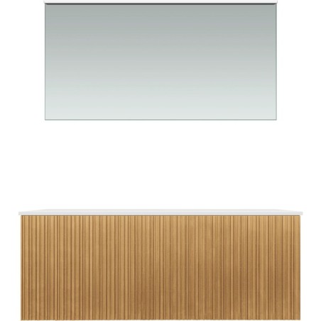 Meuble forest duo chêne nature 120cm solide à poser miroir