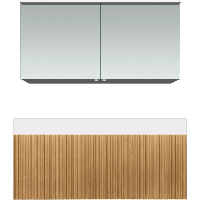 Meuble forest duo chêne nature 120cm solide puro armoire toilette