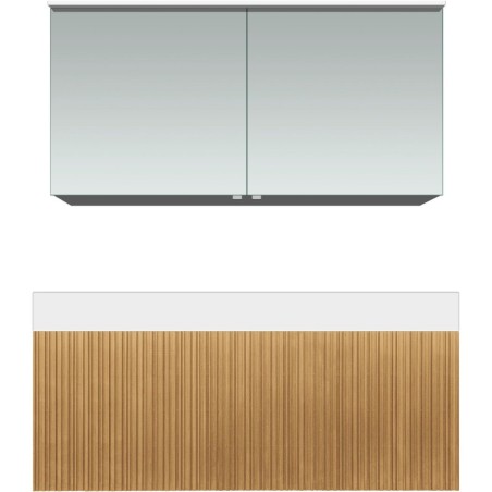 Meuble forest duo chêne nature 120cm solide puro armoire toilette