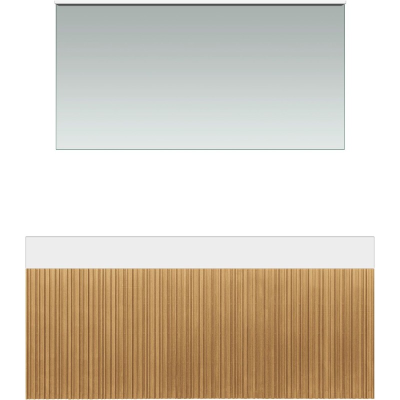 Meuble forest duo chêne nature 120cm solide puro miroir