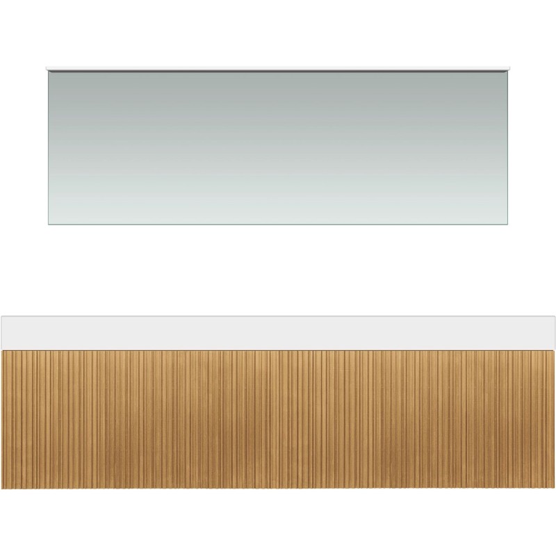 Meuble forest duo chêne nature 180cm solide puro miroir