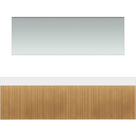 Meuble forest duo chêne nature 180cm solide puro miroir