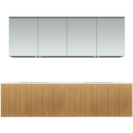 Meuble forest duo chêne nature 180cm xonyx armoire toilette