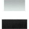Meuble forest duo chêne noir 120cm marbre synthètique miroir