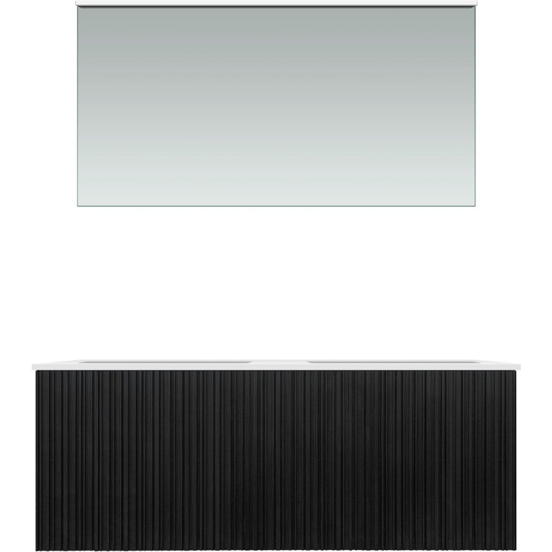 Meuble forest duo chêne noir 120cm solide molto miroir