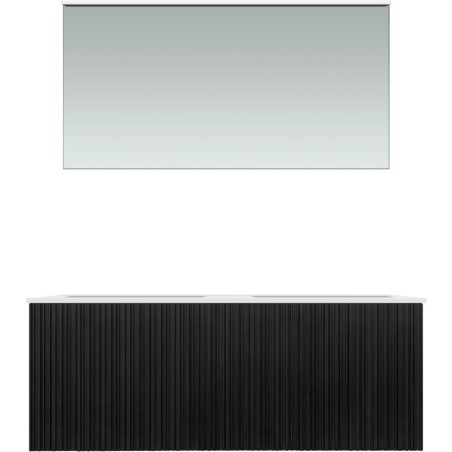Meuble forest duo chêne noir 120cm solide molto miroir