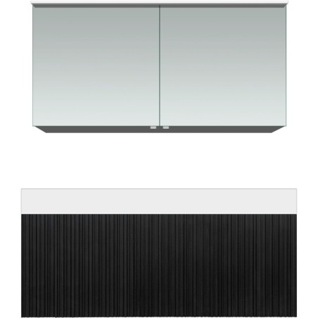 Meuble forest duo chêne noir 120cm solide puro armoire toilette