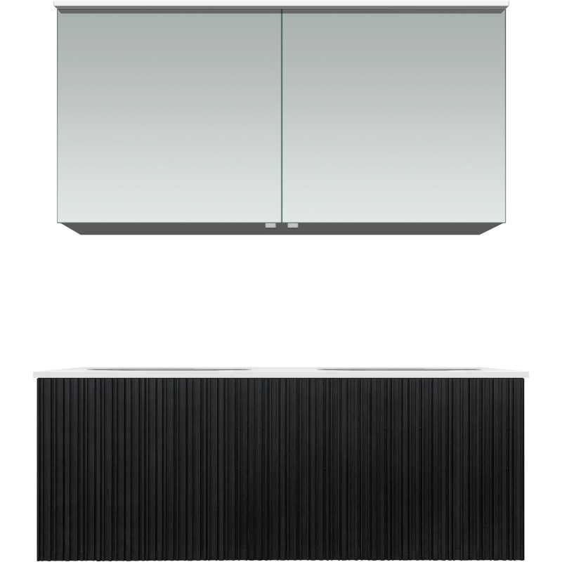 Meuble forest duo chêne noir 120cm xonyx armoire toilette