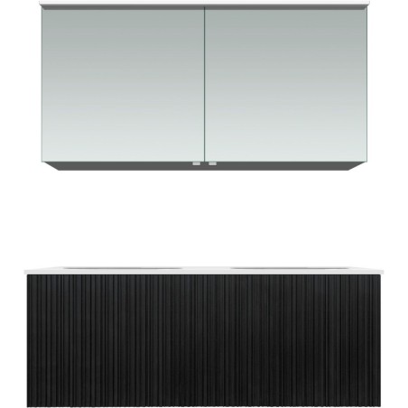 Meuble forest duo chêne noir 120cm xonyx armoire toilette