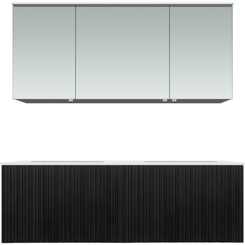 Meuble forest duo chêne noir 140cm solide molto armoire toilette