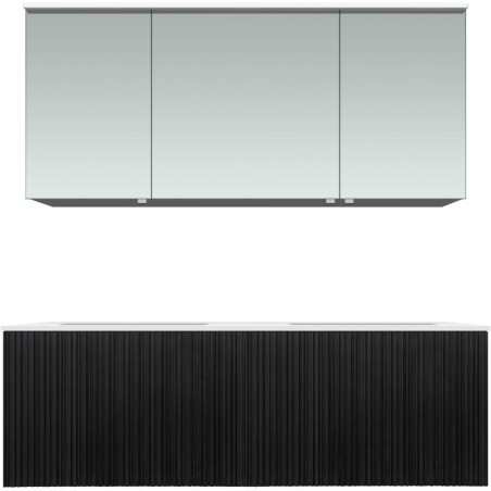 Meuble forest duo chêne noir 140cm solide molto armoire toilette