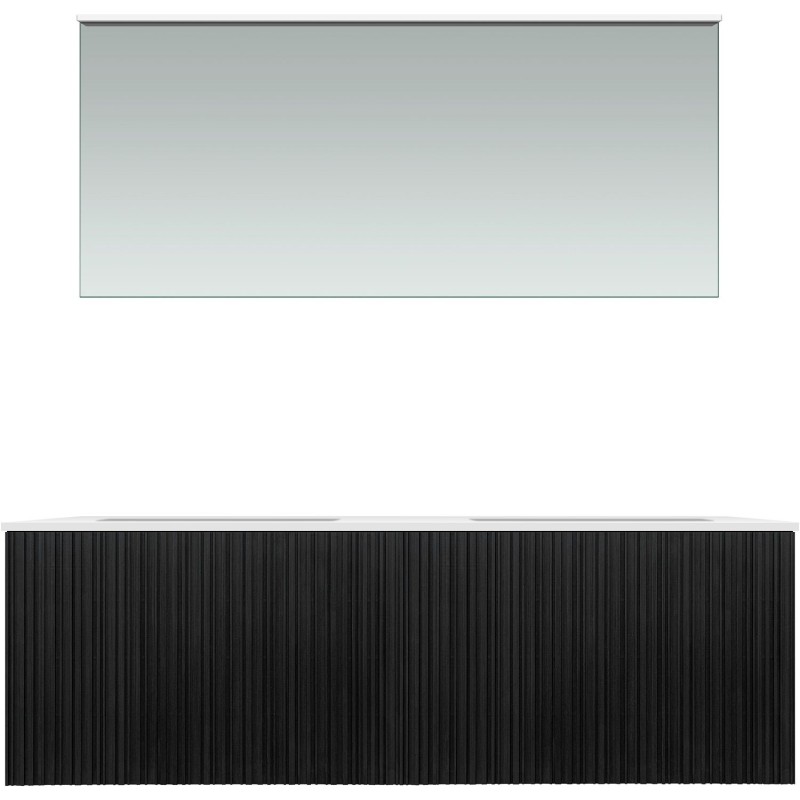 Meuble forest duo chêne noir 140cm solide molto miroir