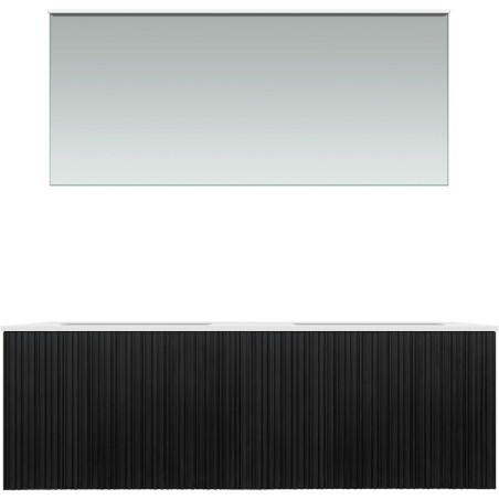 Meuble forest duo chêne noir 140cm solide molto miroir