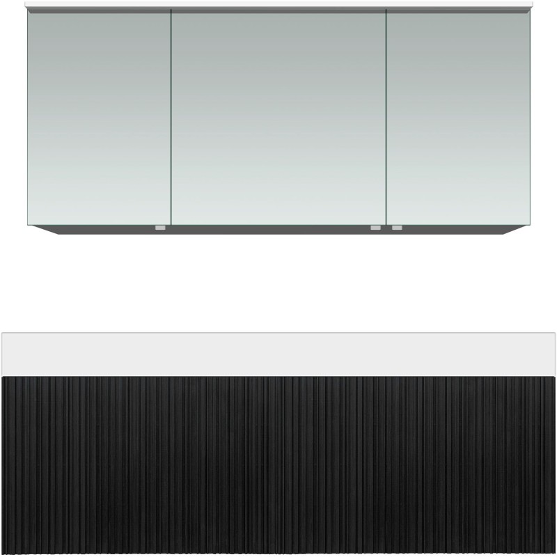 Meuble forest duo chêne noir 140cm solide puro armoire toilette