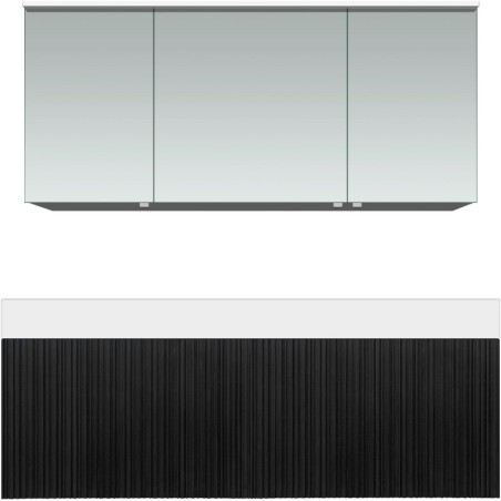 Meuble forest duo chêne noir 140cm solide puro armoire toilette
