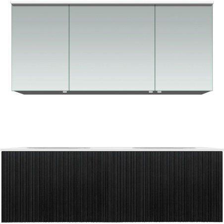 Meuble forest duo chêne noir 140cm xonyx armoire toilette