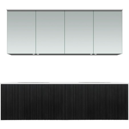 Meuble forest duo chêne noir 160cm xonyx armoire toilette