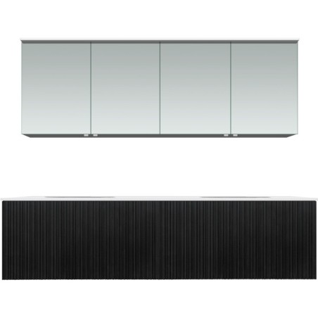 Meuble forest duo chêne noir 180cm xonyx armoire toilette