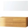 Meuble molto chêne gold 180 pour lavabo à poser miroir