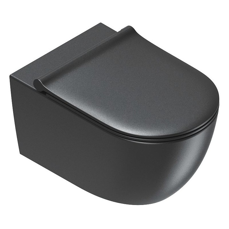 Catalano WC suspendu sfera 55 cataglaze+ fixation invisible silentech noir mat