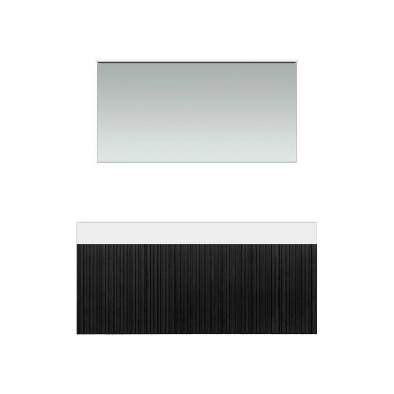Meuble forest duo chêne noir 120cm solide puro miroir