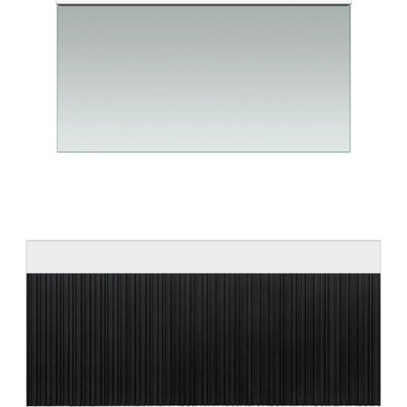 Meuble forest duo chêne noir 120cm solide puro miroir