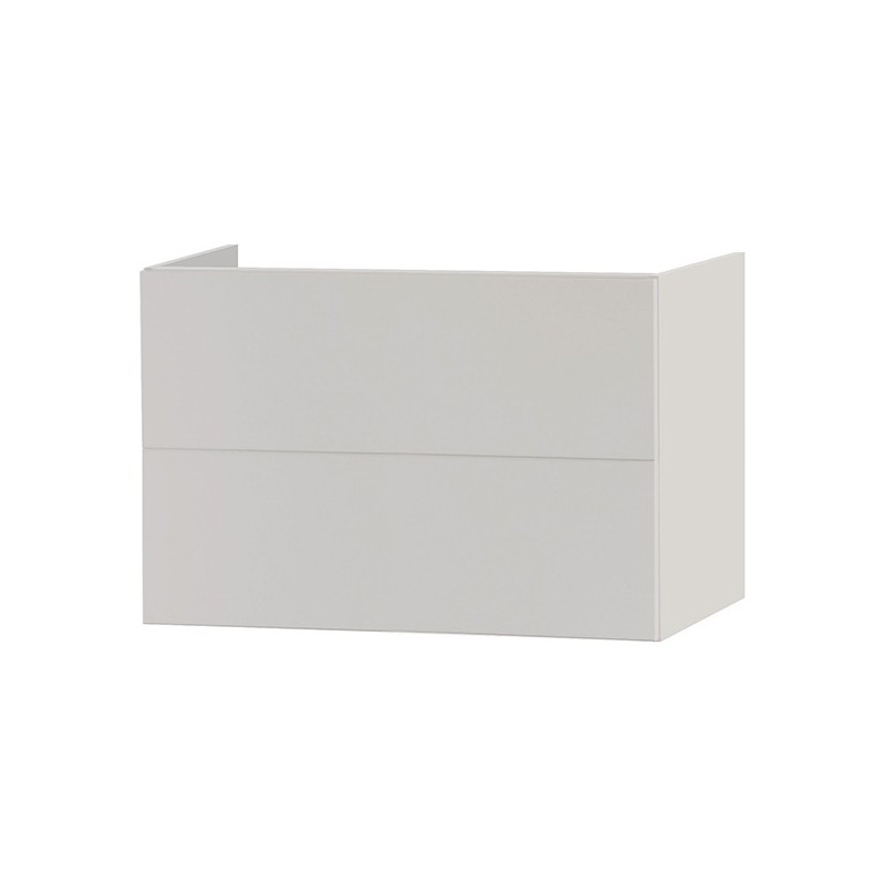 Sous meuble 2 tiroirs 80cm push-open beige satin