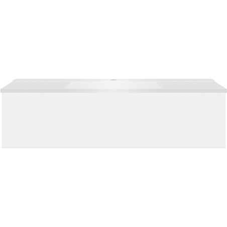 Sous meuble Coffee 1 tiroir 120 blanc mat + lavabo blanc mat