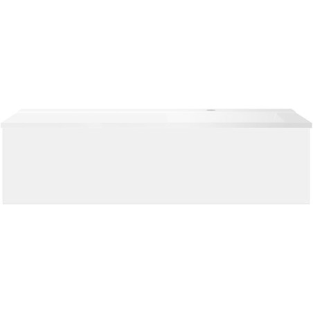 Sous meuble Coffee 1 tiroir 120 blanc mat + lavabo droite blanc mat