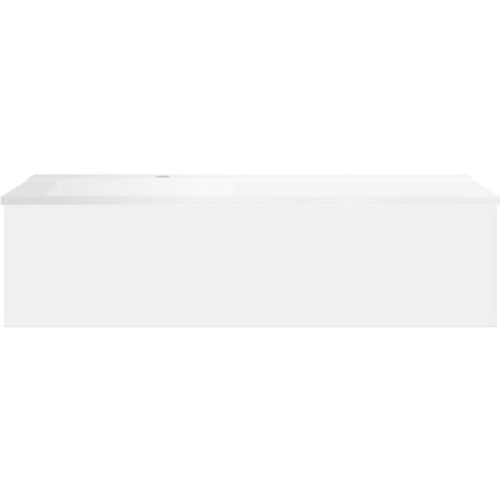 Sous meuble Coffee 1 tiroir 120 blanc mat + lavabo gauche blanc mat