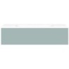 Sous meuble Coffee 1 tiroir 120 bleu azur doux mat + lavabo porcelaine sans trou robinet blanc