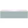 Sous meuble Coffee 1 tiroir 120 bleu azur doux mat + lavabo blanc mat