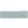 Sous meuble Coffee 1 tiroir 120 bleu azur doux mat + lavabo droite blanc