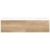 Sous meuble Coffee 1 tiroir 120 chêne decor cachmire + lavabo porcelaine blanc