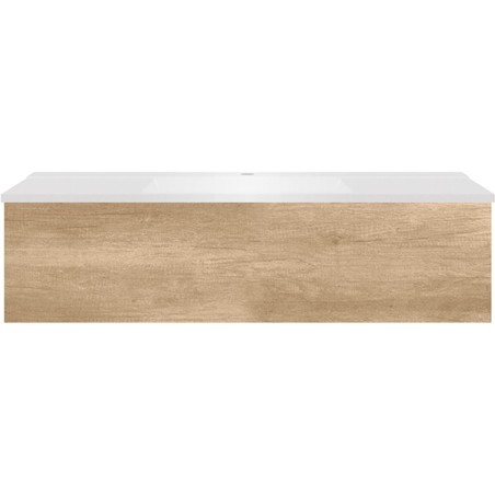 Sous meuble Coffee 1 tiroir 120 chêne decor cachmire + lavabo blanc
