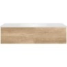 Sous meuble Coffee 1 tiroir 120 chêne decor cachmire + lavabo blanc